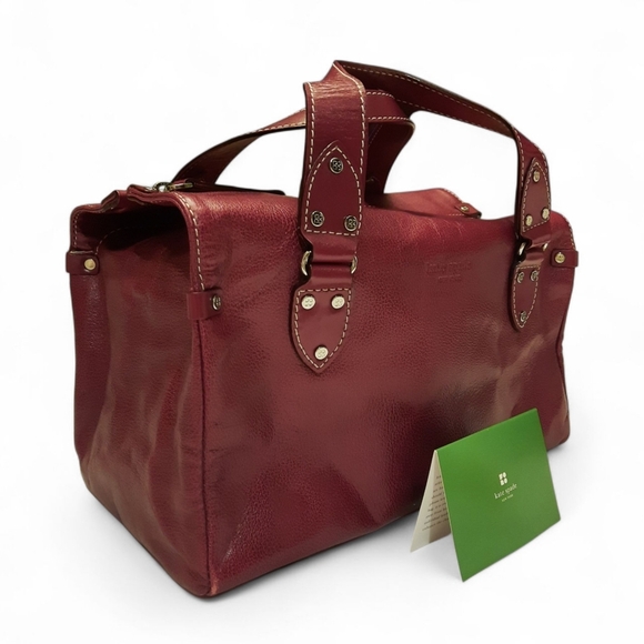Vtg KATE SPADE Doctors Bag Leather Satchel Raspberry Pink Vintage Collectors - Picture 1 of 16